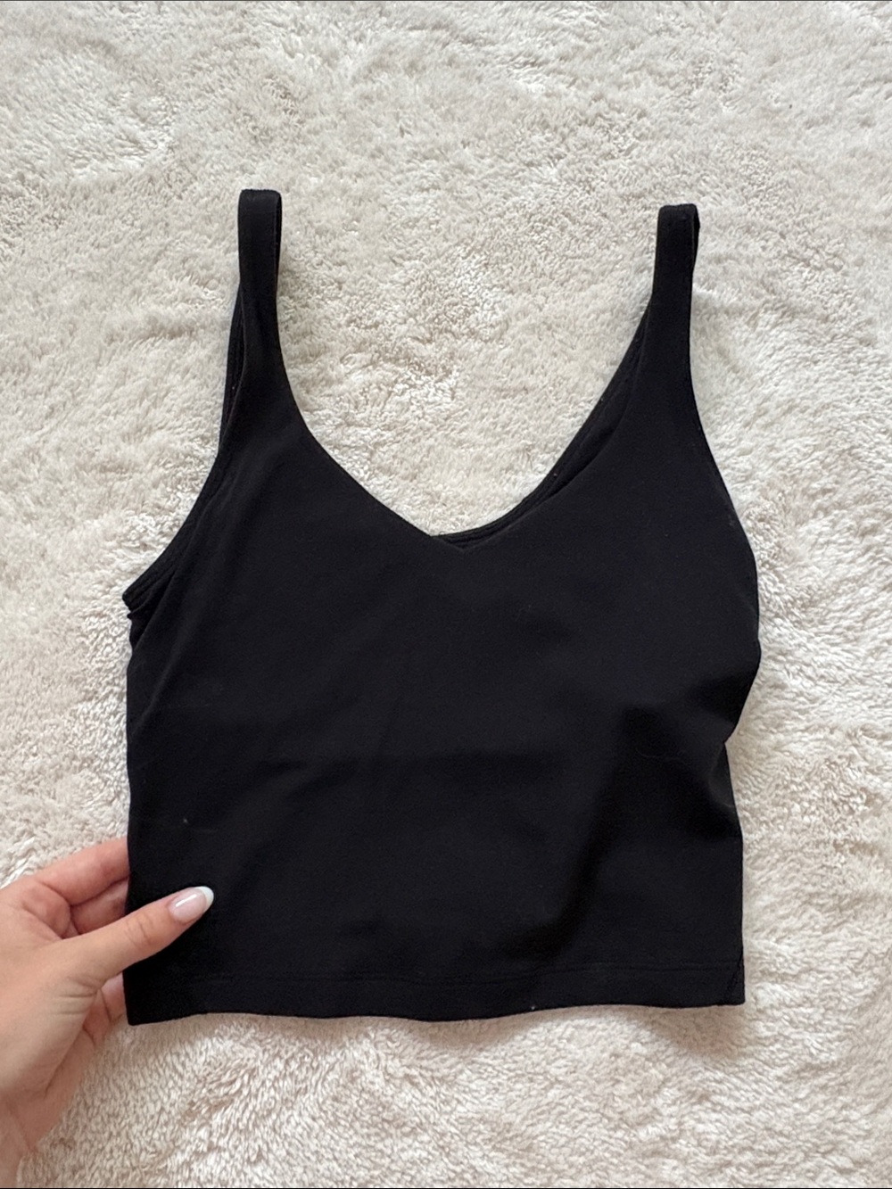 lululemon athletica Black V-Neck Cropped Tank Top
